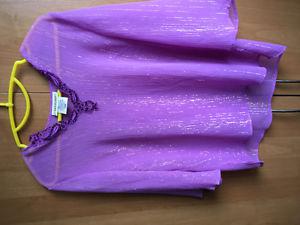 Purple Sheer Blouse with Gold