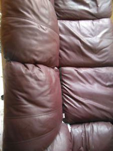 Reddish Brown LEATHER COUCH--PICK UP only