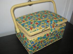 Sewing basket with notions $10