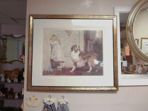 Vintage Collie & Child Framed Print at Carson's Flea Market