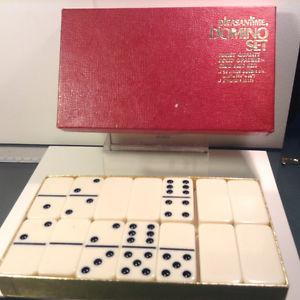 Vintage Domino Set Solid Opalene Complete Orig. Box