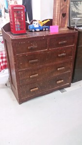 Vintage Solid Wood 5 Drawer Chest for Sale
