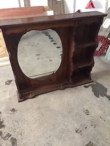 Wooden dresser top with mirror