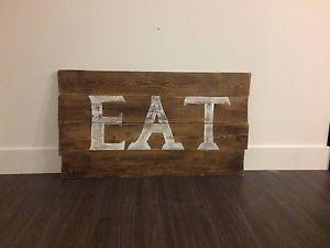 Wooden wall sign