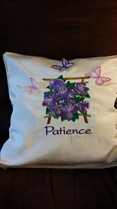 handmade embroidered pillow. 17" x 17"