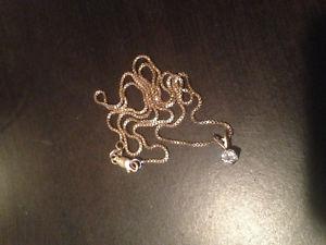1/4 carat diamond pendant with 10k gold necklace