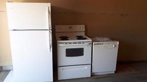 4 Piece set Fridgidaire fridge,Stove, Dishwasher, Microwave