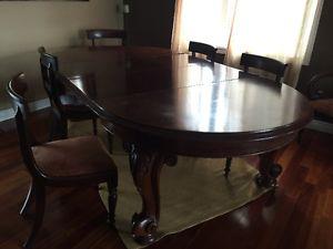 Antique Dining Table and Chairs