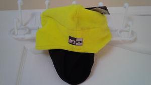 BRAND NEW: HI VIS FLC EAR FLAP HAT W/DRP DOWN MASK (YELLOW)