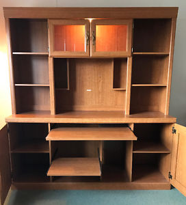 Beautiful, solid display hutch with desk