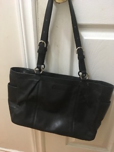 Black leather Coach bag