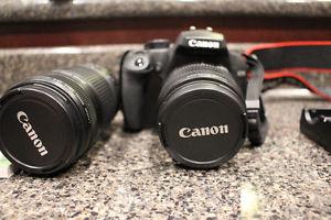 Canon Rebel XS with two lenses and a carrying case