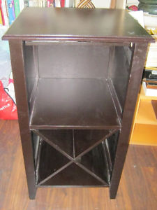 Cherrywood veneer side table with shelves - EUC - $55