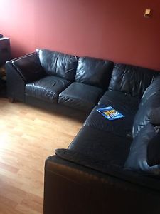 Comfortable leather sectional!