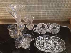 Crystal vases and serving pieces