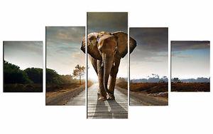 Elephant Wall Art Canvas (5 Panel)
