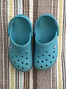 Girls Aqua Crocs - Size C 