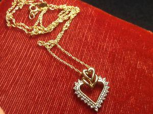 Gold Heart and Chain 14k