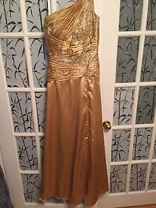 Gold Terani Couture Prom Dress $60