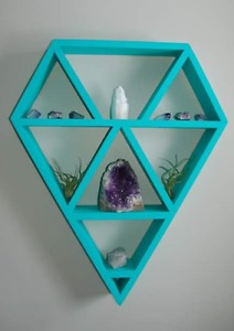 Handcrafted geometric shelves