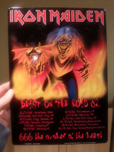 IRON MAIDEN "Beast on the road" metal sign