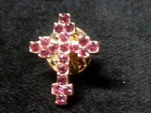 Inspirational Cross Pin - Pink
