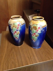 Matching Royal Doulton decorator vases