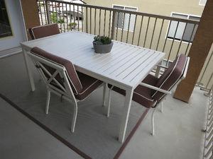 Metallic Patio Set with 4 chairs