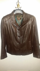 New Danier Brown Leather 3 Season Jacket