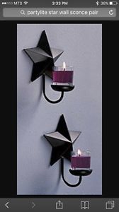 Partylite Star Wall Sconce Pair