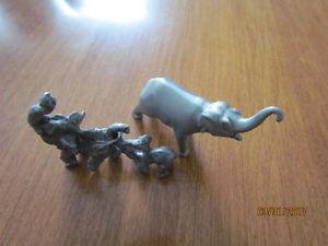 Pewter elephants