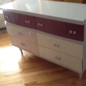 Purple & silver long inperfect dresser