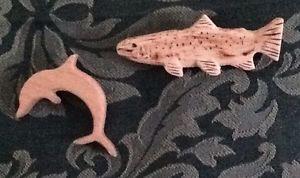 TROUT or DOLPHIN PIN locally made, wooden, $10 each or 2/$15