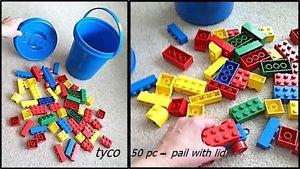 Tyco blocks/bricks with pail and lid (like lego / duplo)
