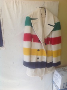 Vintage Hudson Bay Blanket Coat belted