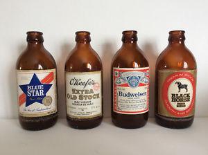 Vintage Stubby Beer Bottles