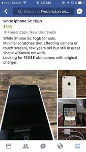 Wanted: White iPhone 5c 16gb