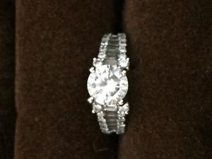 White gold and diamond ring