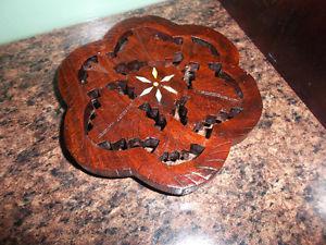 Wooden candle plate (from India) - only $5!