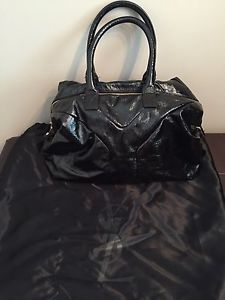 YSL Black Leather Y Handbag