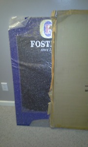 new in box 2 sided hinged FOSTERS beer chalk board