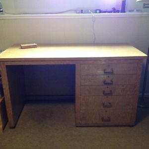 solid light oak desk