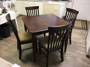 solid wood table and chairs