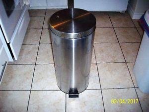 tall stainless garbage can
