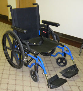 20" Wide Blue Folding Manual Wheelchair