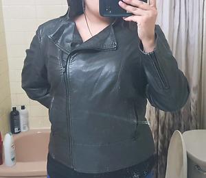 Black leather jacket sz 2x