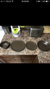 Brown IKEA dishes set