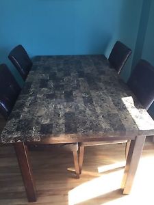Faux Marble Dining Set