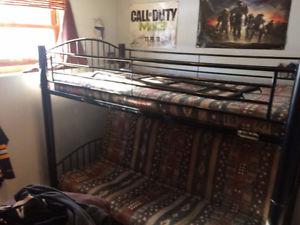Futon bunk bed with pop up couch $ obo