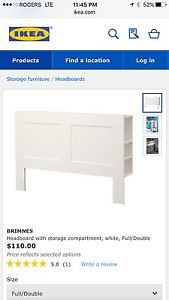 IKEA Brimnes full/double headboard with bookshelf